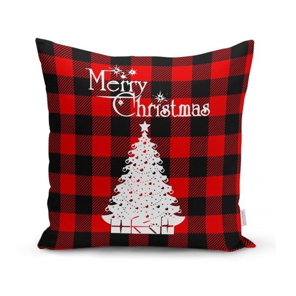 Sada 4 vánočních povlaků na polštář a běhounu na stůl Minimalist Cushion Covers Christmas Tartan-image-4
