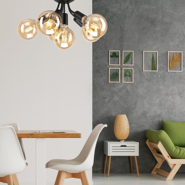 Černé stropní svítidlo bez stínidla Viggo – LAMKUR-image-2