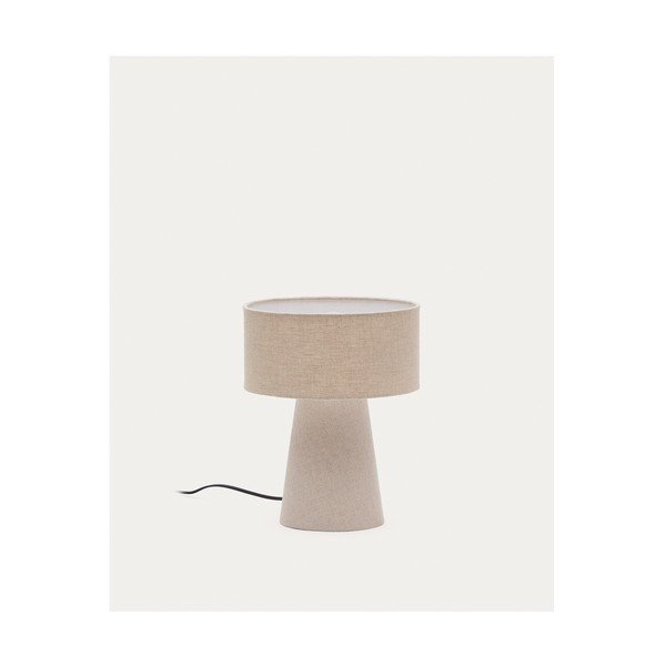 Stolní lampa šedobéžová s textilním stínidlem (výška 35 cm) Algaida – Kave Home-image-4