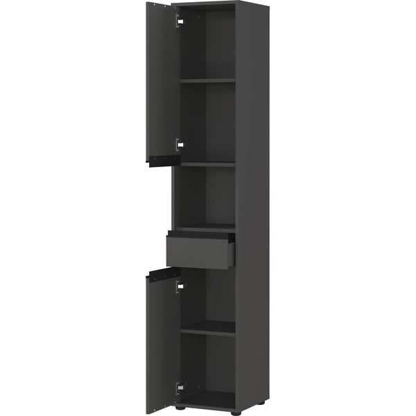 Antracitová vysoká úzká koupelnová skříňka 33x181 cm Lemont – Germania-image-3