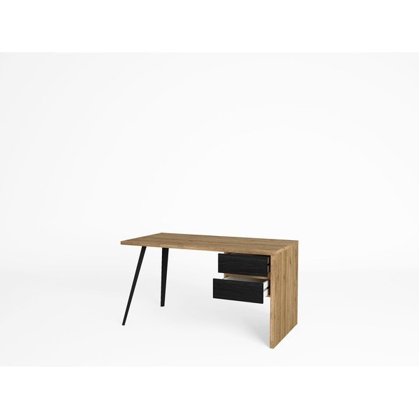 Pracovní stůl s deskou v dubovém dekoru 69x136 cm Eliot – Marckeric-image-4