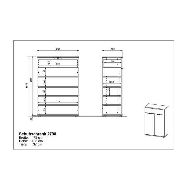 Botník v dekoru dubu se šuplíky Fremont - Germania-image-4