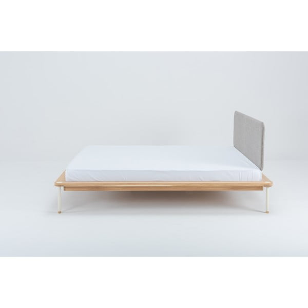 Šedá/přírodní dvoulůžková postel z dubového dřeva s roštem 140x200 cm Fina – Gazzda-image-4