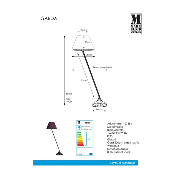 Černo-fialová stolní lampa Markslöjd Garda-image-2