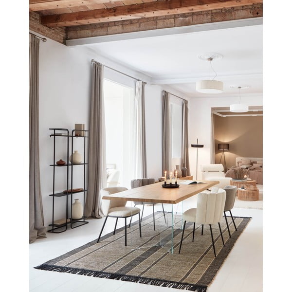 Oboustranný koberec z mořské řasy v černo-přírodní barvě 200x300 cm Brunilda – Kave Home-image-1