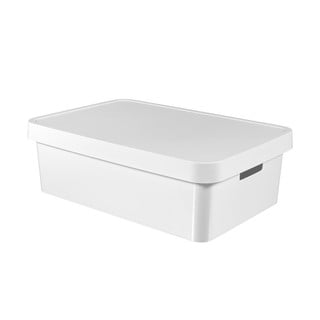 Bílý úložný box s víkem Curver Infinity, 30 l