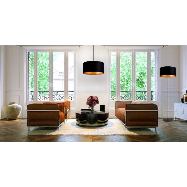 Černé závěsné svítidlo s vnitřkem ve zlaté barvě Sotto Luce Mika, ⌀ 50 cm-image-1