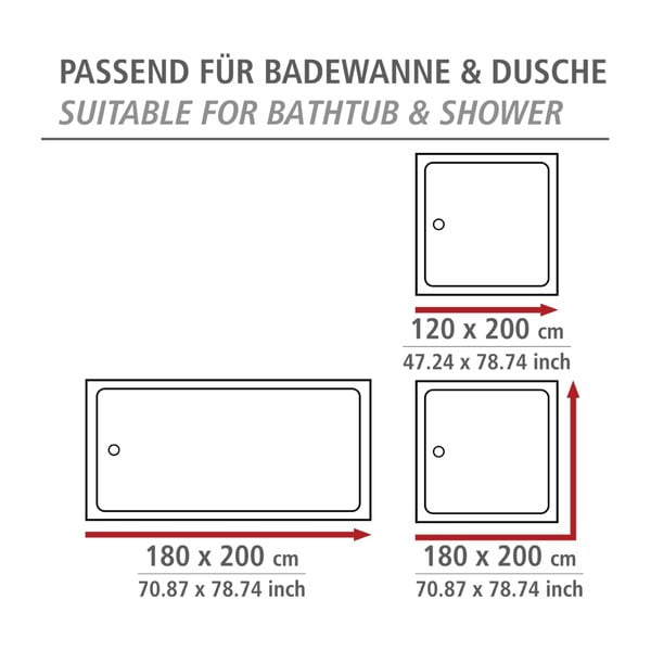 Pratelný sprchový závěs Wenko Ginkgo, 180 x 200 cm-image-3