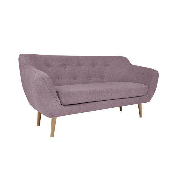 Růžová dvoumístná pohovka se světlými nohami Mazzini Sofas Sicile-image-3