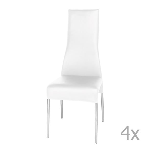 Sada 4 bílých jídelních židlí 13Casa Edera