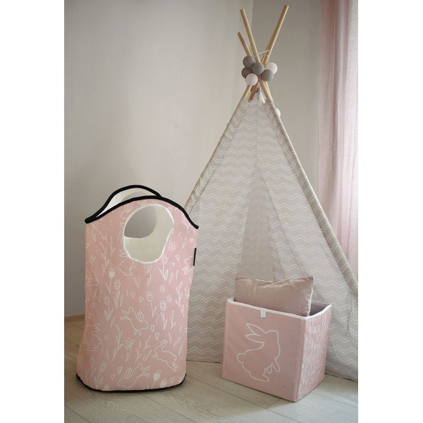 Růžový látkový dětský úložný box Sweet Bunnies - Butter Kings-image-1