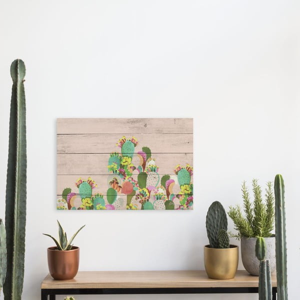 Dřevěná cedule Really Nice Things Cactus, 40 x 60 cm-image-1