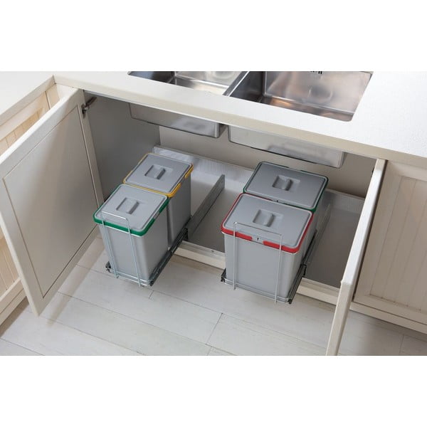 Plastový odpadkový koš na tříděný odpad/vestavěný 24 + 8 + 8 l Ecofil - Elletipi-image-1