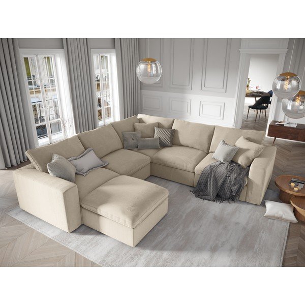 Béžová oboustranná rohová část modulární manšestrové pohovky Windsor & Co Sofas Galaxy-image-4