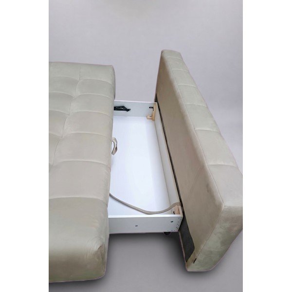 Béžová sametová rozkládací/s úložným prostorem pohovka 215 cm Cirrus - II. jakost – Windsor & Co Sofas-image-4