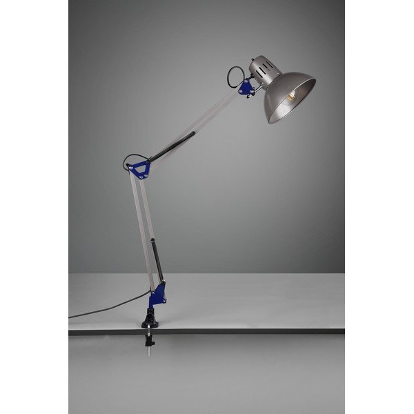 Stolní lampa s ohybatelnou konstrukcí/s klipem ve stříbrné barvě (výška 73,5 cm) Tajo – Trio-image-2