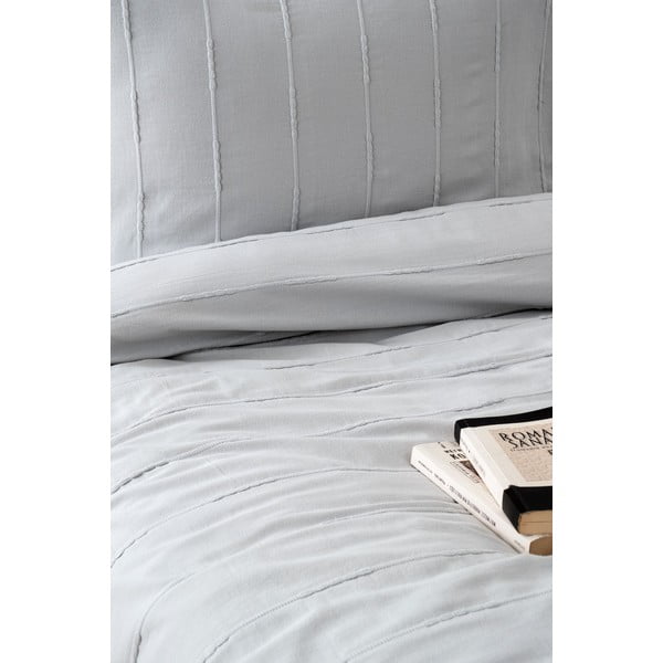 Šedý bavlněný set přehozu a povlaků na polštář 210x220 cm Sedef – Mijolnir-image-3