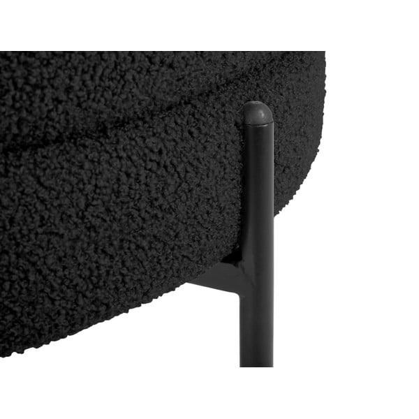 Černé křeslo z textilie bouclé Noble – Leitmotiv-image-1