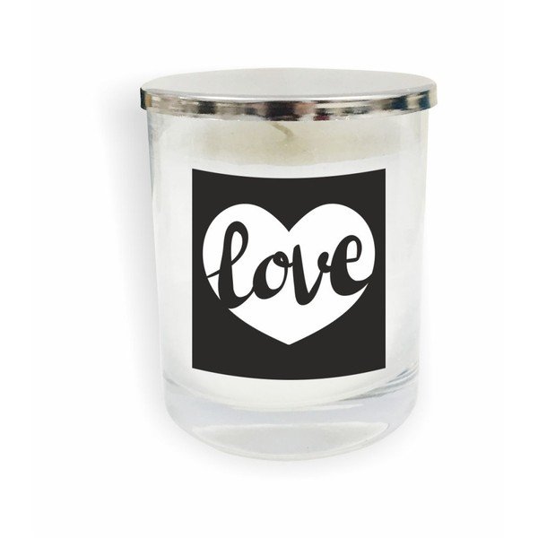 Bílá svíčka North Carolina Scandinavian Home Decors Motto Glass Candle V8