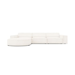 Béžová rohová pohovka z textilie bouclé (levý roh) Jodie – Micadoni Home