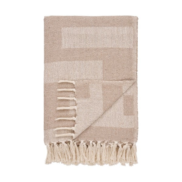Světle hnědá deka z recyklované bavlny 130x180 cm Adana – House Nordic