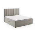 Šedá boxspring postel s úložným prostorem 180x200 cm Gina – Milo Casa