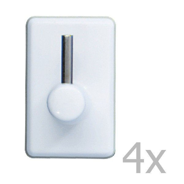 Sada 4 nástěnných háčků Wenko Curtain Hooks White-image-1