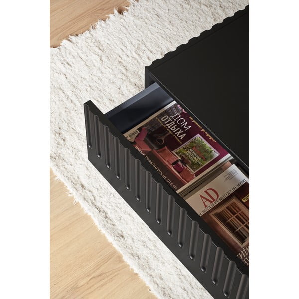 Černý konferenční stolek s 2 zásuvkami Teulat Doric-image-2