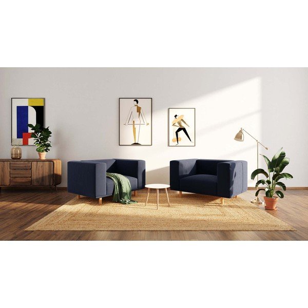 Tmavě modré sametové relaxační křeslo Kukumo – Ame Yens-image-4