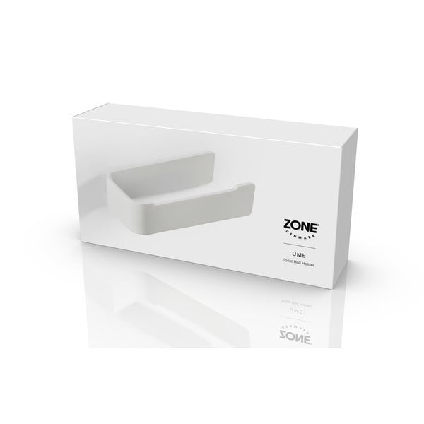 Bílý nástěnný kovový držák na toaletní papír Ume – Zone-image-3