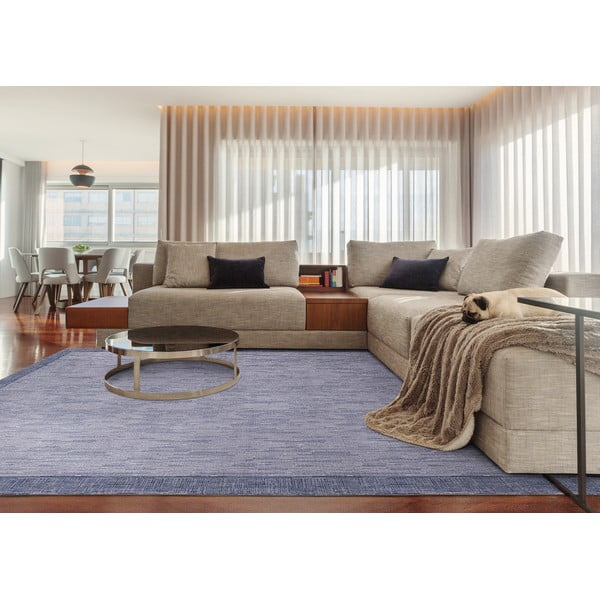 Tmavě modrý vlněný koberec 200x300 cm Linea – Agnella-image-1