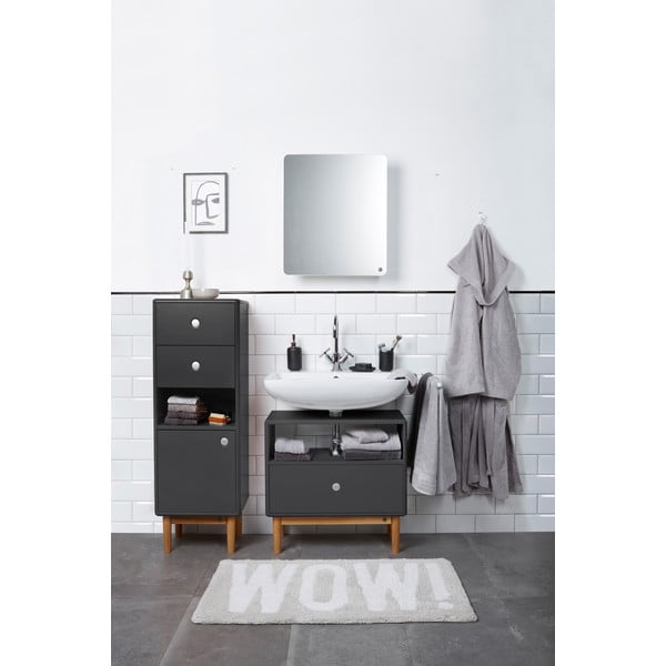 Antracitová vysoká závěsná koupelnová skříňka 40x100 cm Color Bath – Tom Tailor-image-1