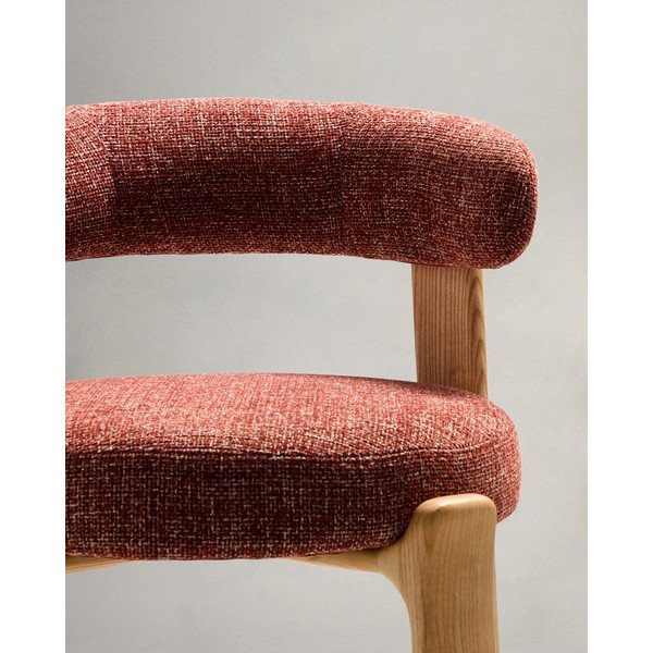 Barová židle z jasanového dřeva v terakotové barvě/ve světle přírodní barvě (výška sedáku 75 cm) Granite – Kave Home-image-2