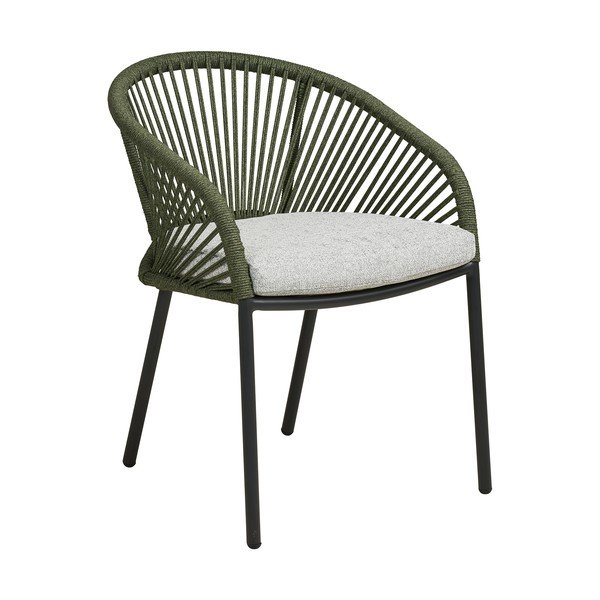 Zelená kovová/polstrovaná zahradní židle Novella – House Nordic