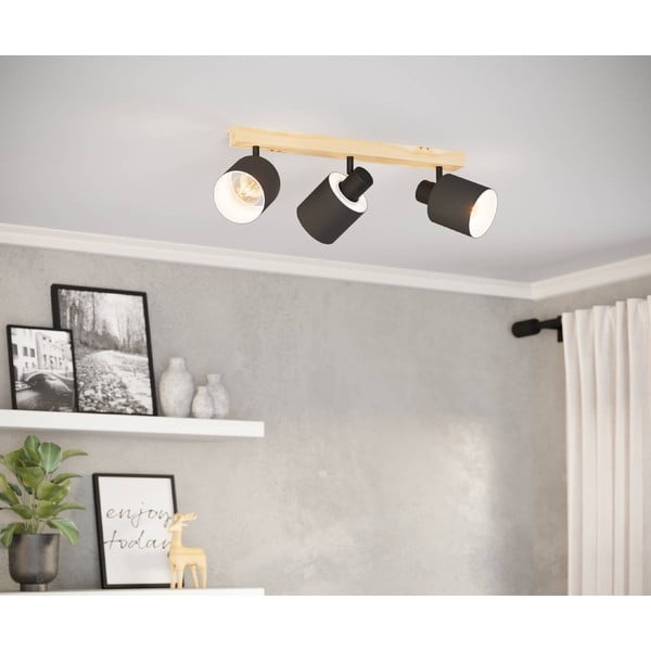 Bodové svítidlo v černé a přírodní barvě 5x48 cm BATALLAS – EGLO-image-1