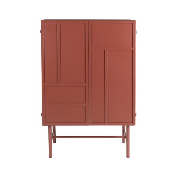 Červená kovová skříňka 70x105x35 cm Davis – White Label