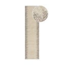 Krémový ručně tkaný běhoun s příměsí vlny 60x230 cm Minerals Border – Flair Rugs