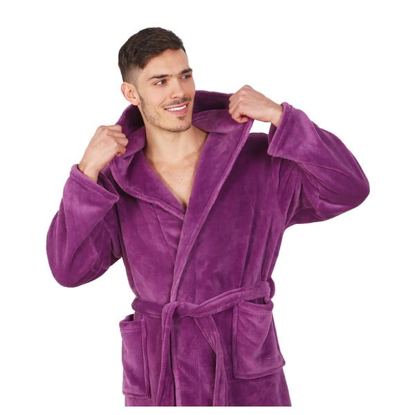 Fialový unisex župan z mikrovlákna DecoKing Robby, velikost XS-image-4