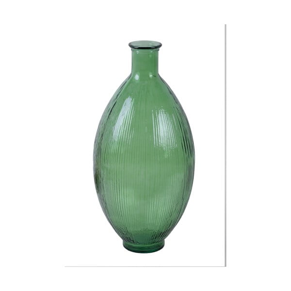 Zelená skleněná váza z recyklovaného skla Ego Dekor Ares, výška 59 cm