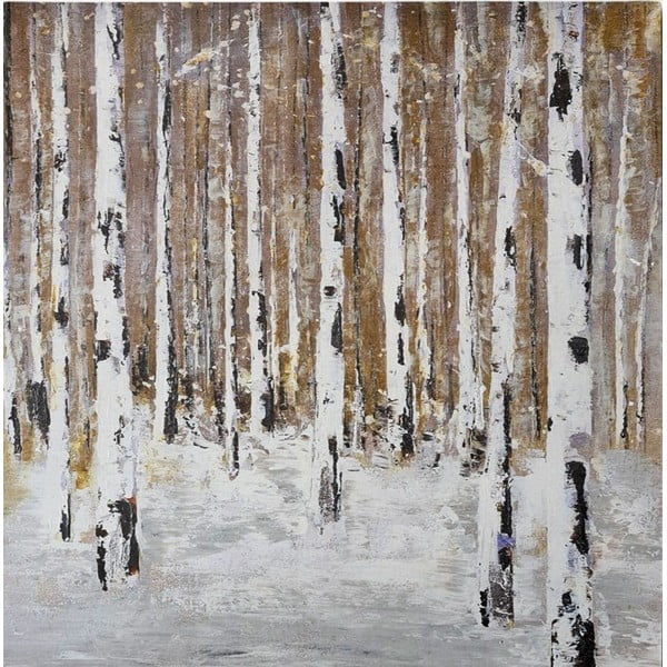 Ručně malovaný obraz 70x70 cm Birch Wood – Wallity