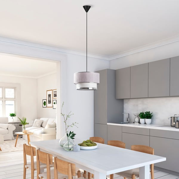 Závěsné svítidlo v šedo-stříbrné barvě s textilním stínidlem ø 30 cm Cake – Opviq lights-image-1