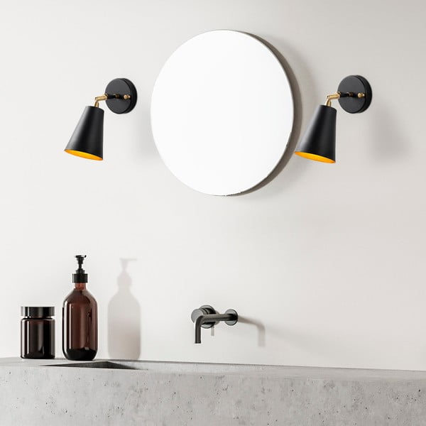 Černé/ve zlaté barvě nástěnné svítidlo ø 10 cm Evander – Opviq lights-image-2