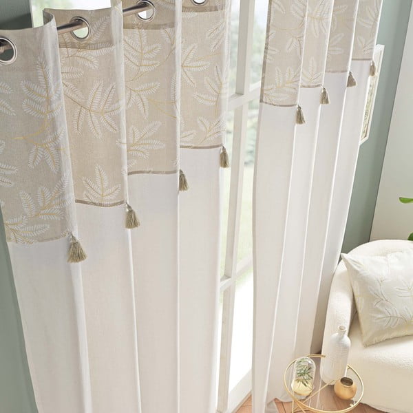 Bílý/béžový závěs s příměsí bavlny 140x240 cm Altea – douceur d'intérieur-image-3