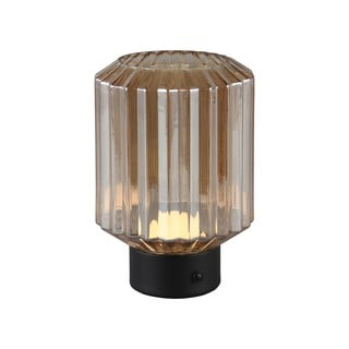 Černo-béžová stmívatelná LED stolní lampa se skleněným stínidlem (výška 19,5 cm) Lord – Trio
