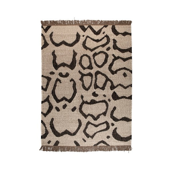 Béžovo-černý vlněný koberec Dutchbone Ayaan, 200 x 300 cm