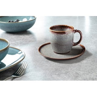Šedo-hnědý kameninový podšálek Villeroy & Boch Like Lave, 15,5 x 15 cm