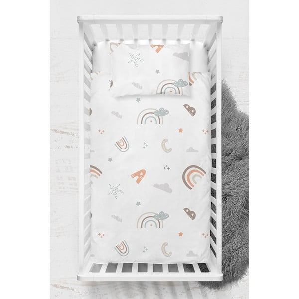 Bílé dětské povlečení do postýlky z bavlny Renforcé 100x150 cm Abc – Mijolnir-image-2