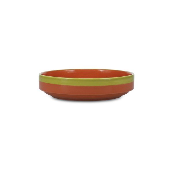 Zelený/oranžový hluboký  talíř z kameniny ø 21 cm Duo – ONA-image-2