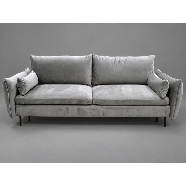 Šedá sametová rozkládací/s úložným prostorem pohovka 222 cm Vermont - II. jakost – Cosmopolitan Design-image-1