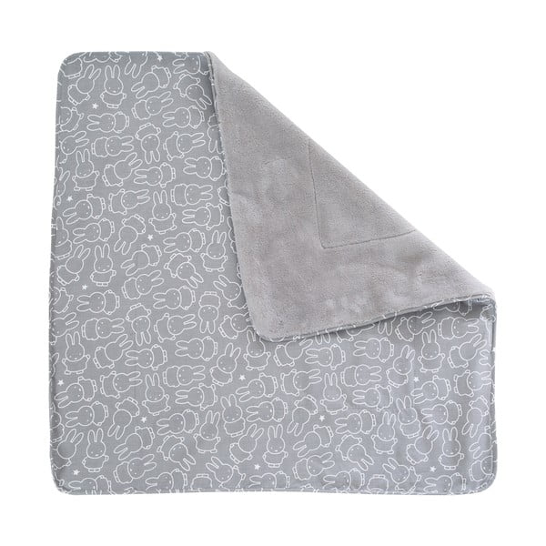 Šedá dětská deka z mikroplyše 80x80 cm Miffy – Roba